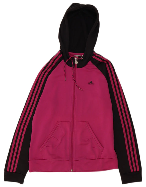 Adidas Dame Hættetrøje Sweater UK 12 Medium Pink Colourblock Polyester