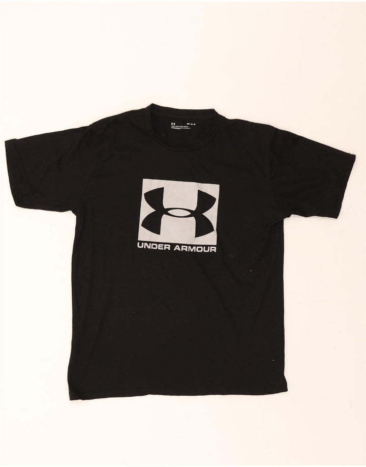 UNDER ARMOUR Mens Graphic T-Shirt Top Medium Black Vintage Under Armour and Second-Hand Under Armour from Messina Hembry 