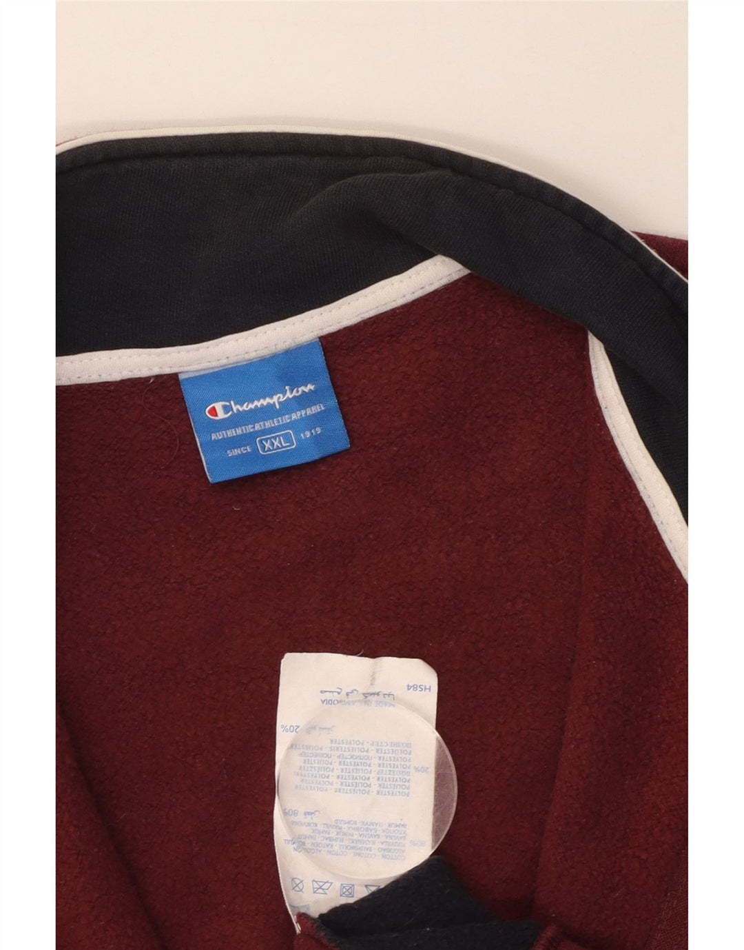 CHAMPION Træningsdragt til mænd Topjakke 2XL Maroon Colourblock Bomuld