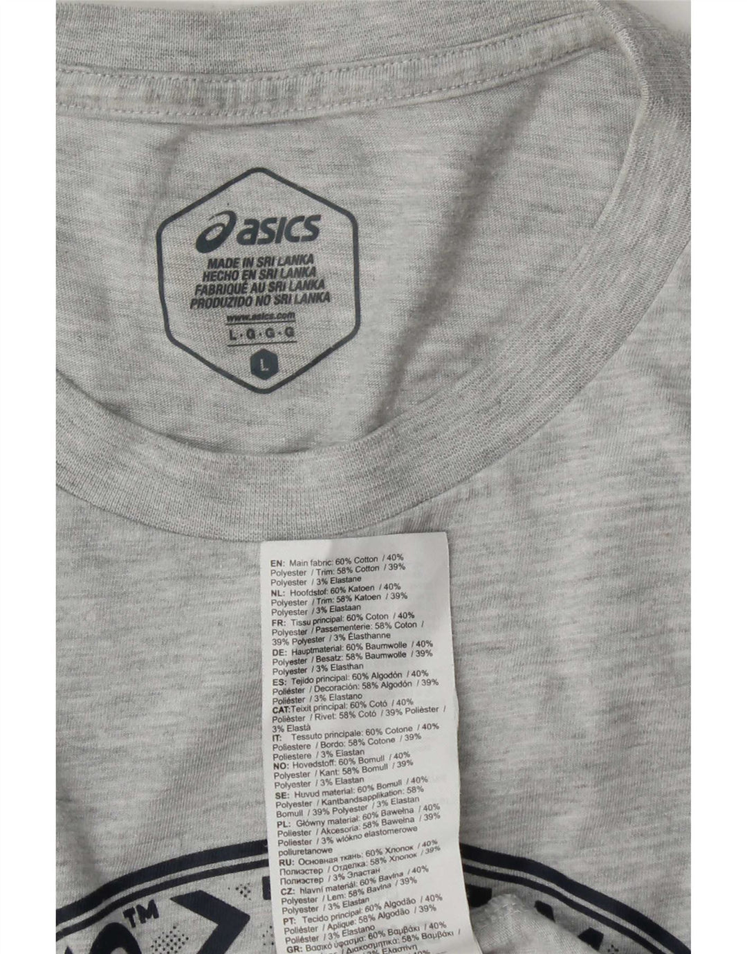 Asics Herre Grafisk T-Shirt Top Stor Grå Bomuld