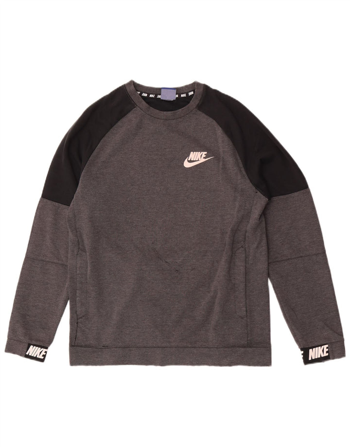 Nike grafisk sweatshirt til mænd, lille grå farveblok