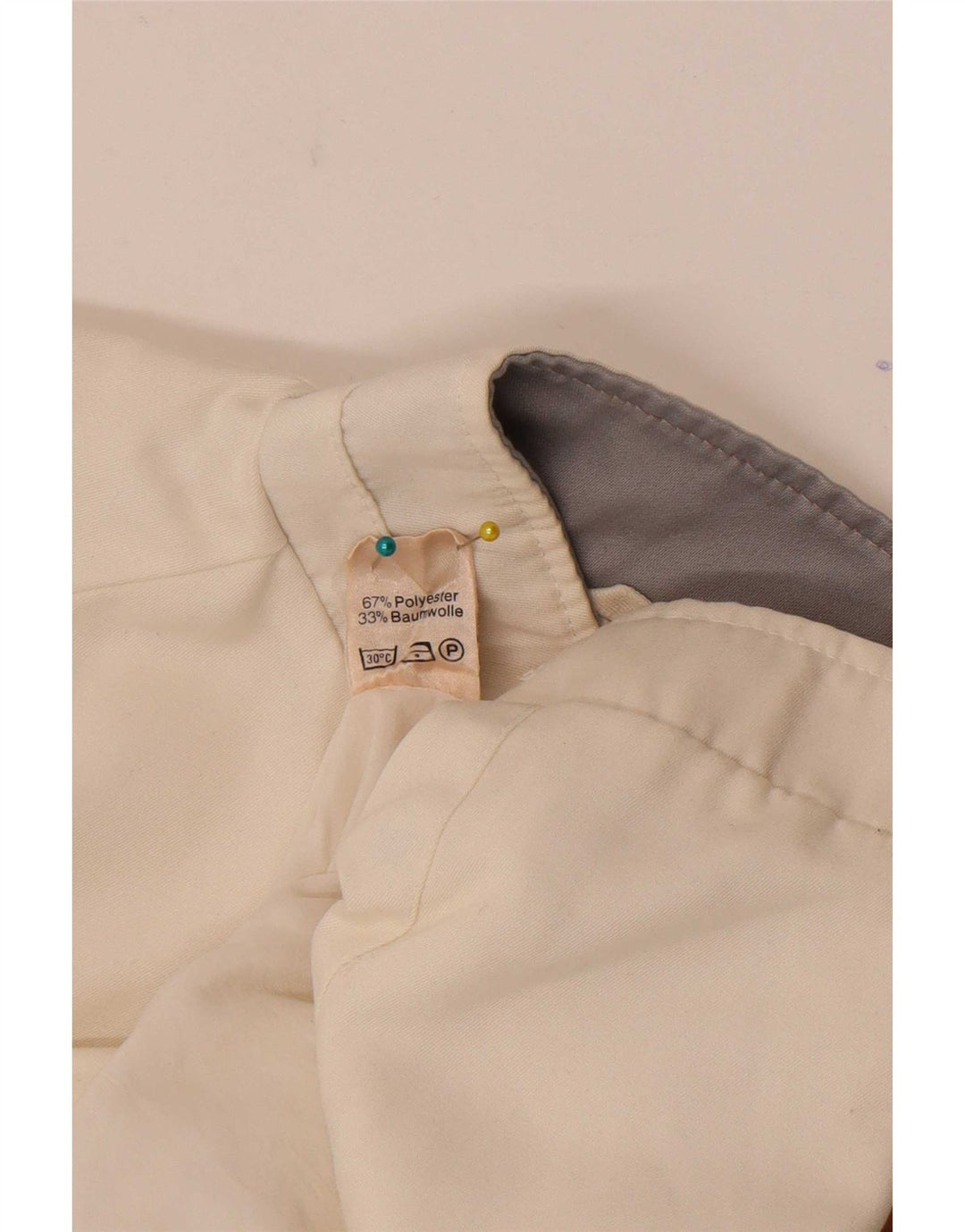 Vintage bomberjakke til kvinder IT 46 Large White Colourblock Polyester