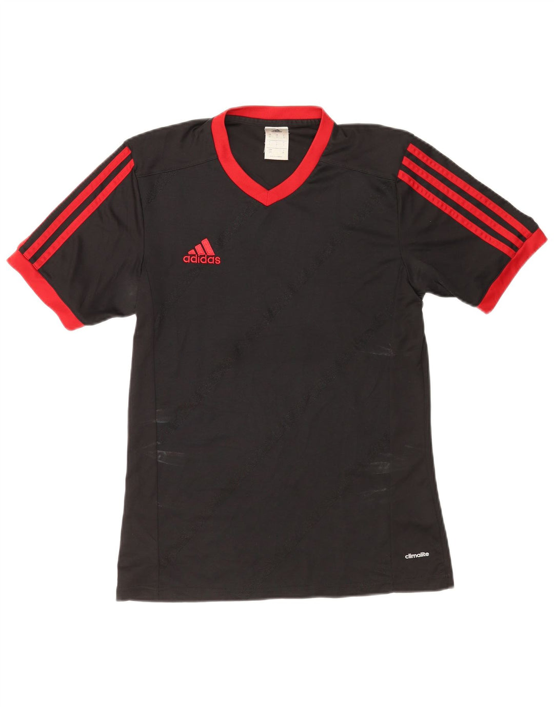 Adidas Herre Climalite T-Shirt Top Lille Sort Stribet