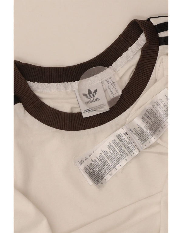 ADIDAS Dame Oversized T-Shirt Top UK 10 Small White Bomuld