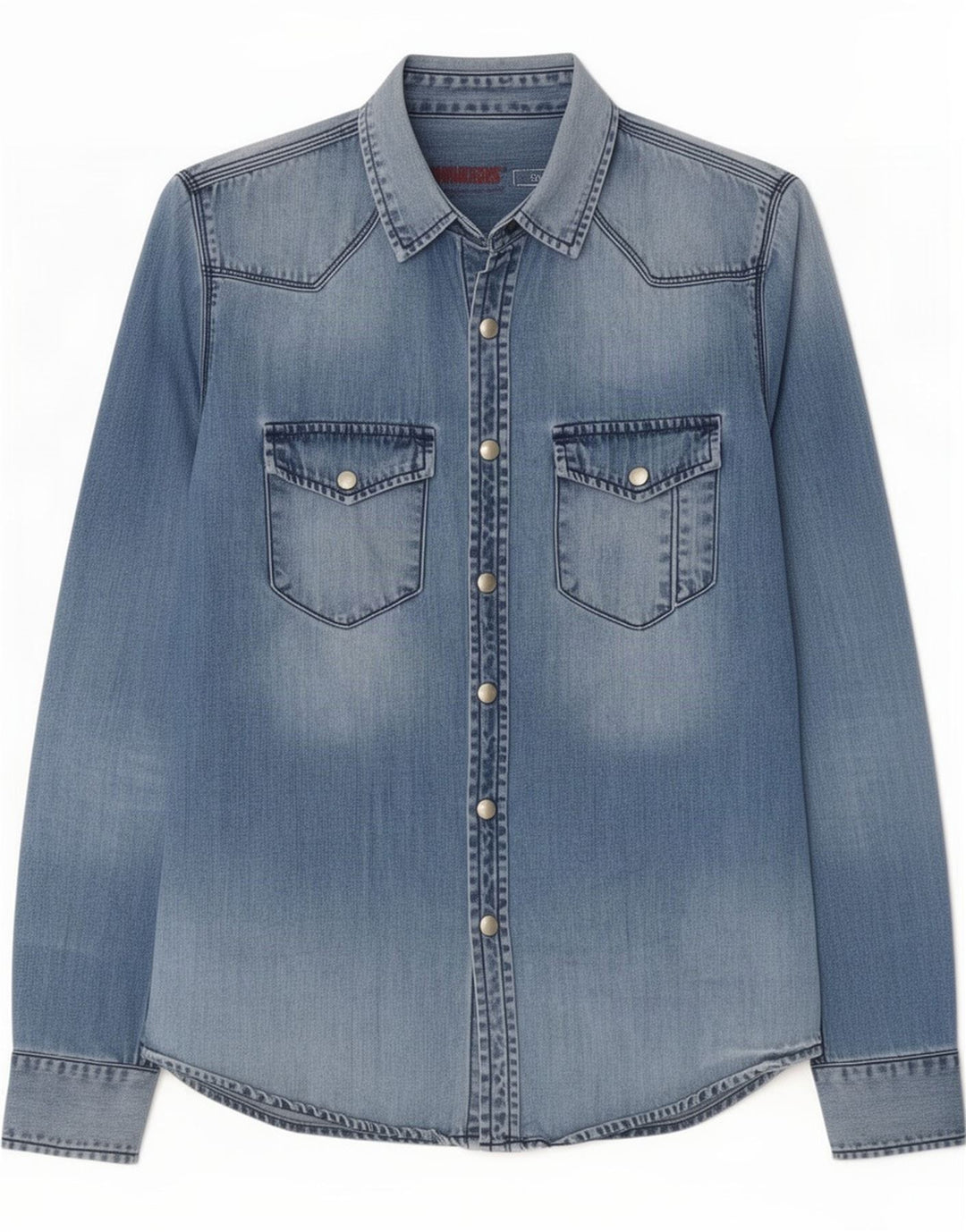 Morris Denimskjorte til mænd Large Blue Cotton