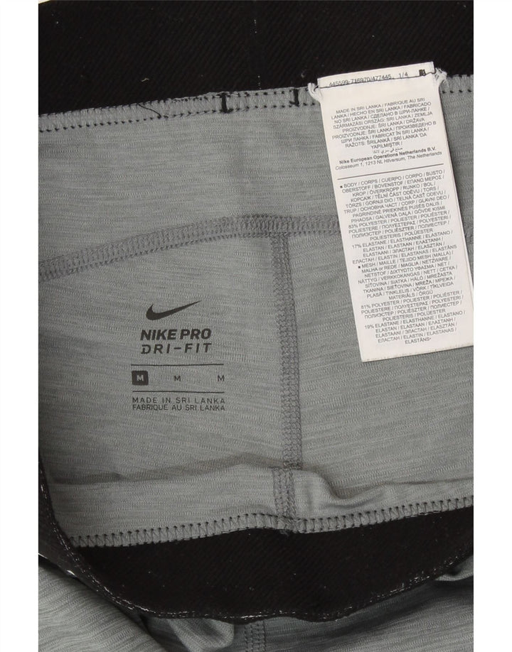 Nike Dame Dri Fit Grafiske Leggings UK 12 Medium Grey Colourblock