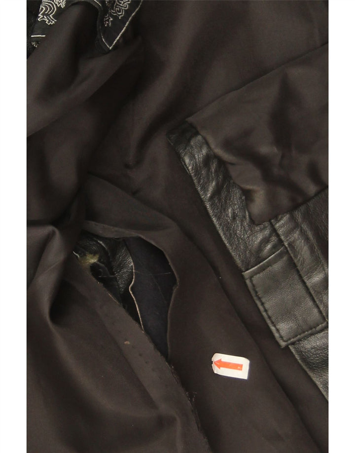 Vintage læderjakke til kvinder EU 42 Stor sort læder