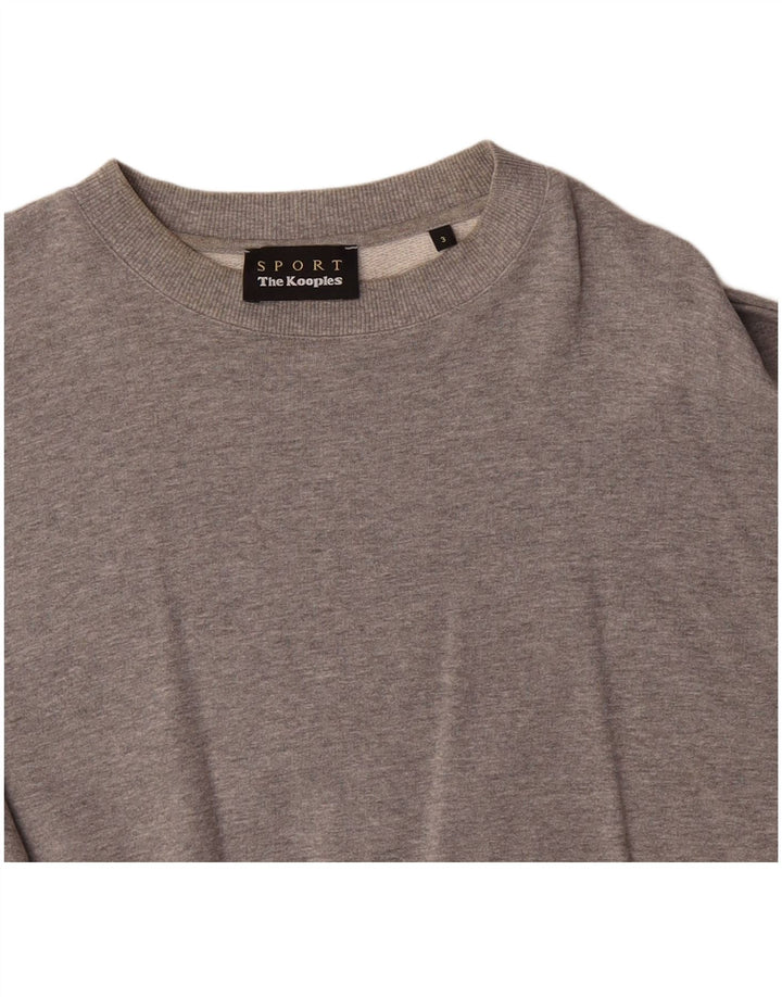 THE KOOPLES Womens Oversized Crop Sweatshirt Jumper Size 3 Medium Grey