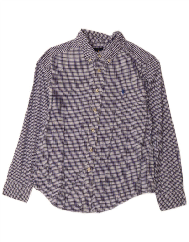RALPH LAUREN Boys Shirt 10-11 Years Medium Blue Check Cotton