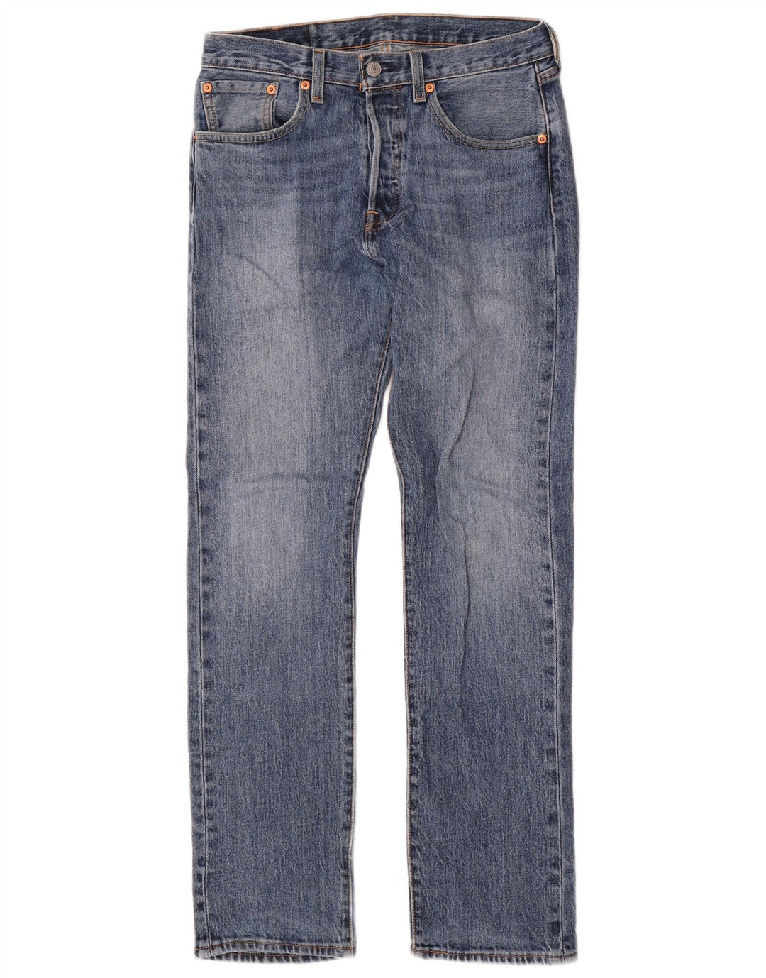 Levi's Herre 501 Straight Jeans W28 L30 Blå Bomuld