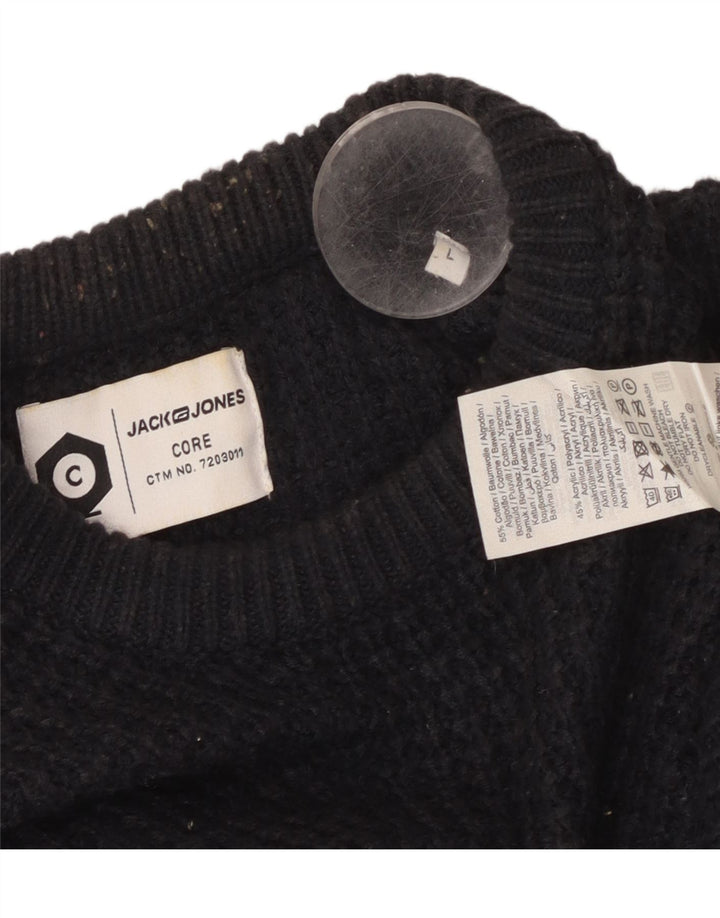 JACK & JONES Herre sweater med rund hals, stor marineblå bomuld