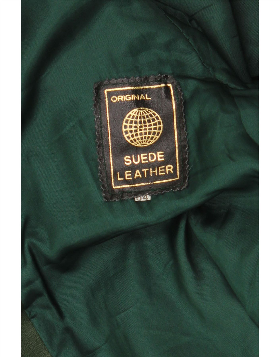 Vintage Dame Crop Military Læderjakke IT 54 3XL Grønt Læder