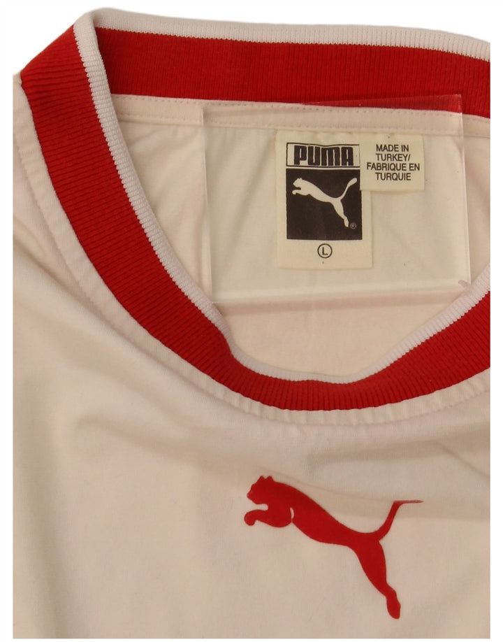 PUMA Womens Graphic Vest Top UK 16 Large Beige Colourblock