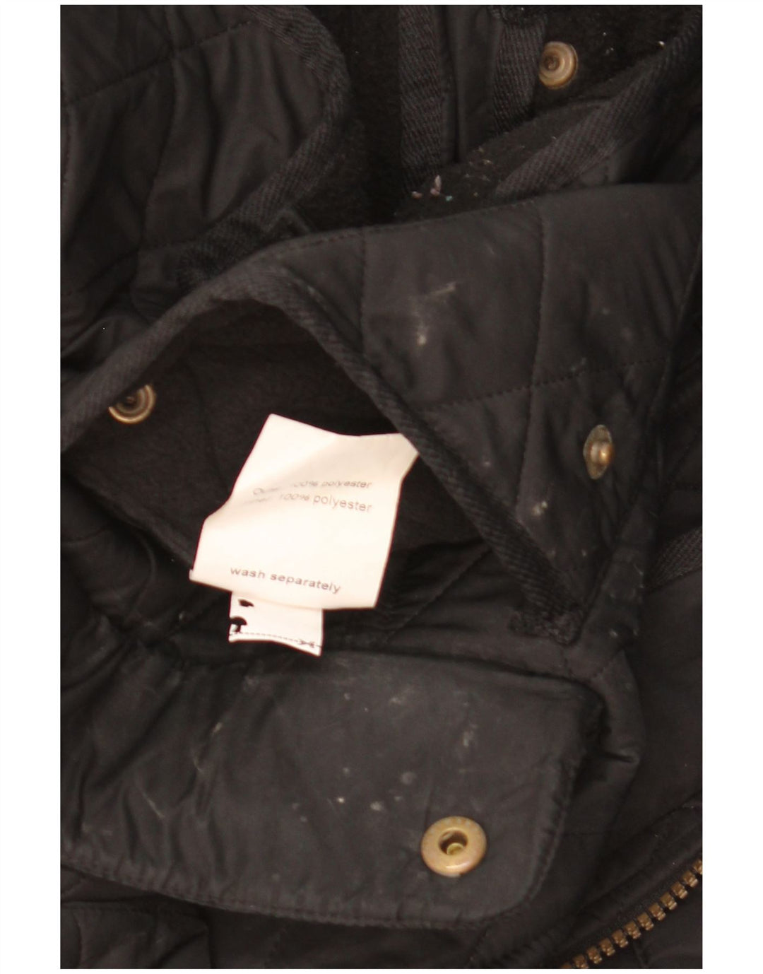 Barbour Dame Military Quilted Jacket UK 14 Large Black Polyester
