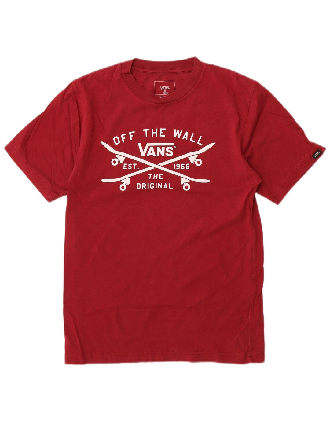 Vans drenge Custom Fit grafisk T-shirt top 10-11 år medium rødbrun bomuld