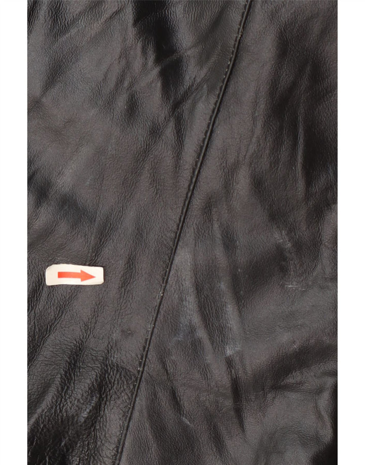 Vintage dame læderjakke IT 48 XL Sort Colourblock