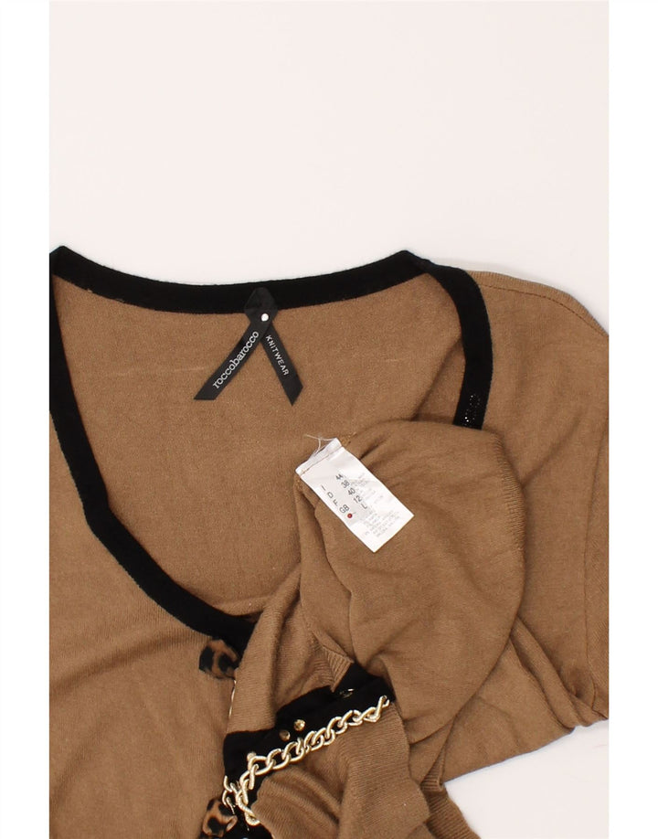 ROCCOBAROCCO Womens Cardigan Sweater UK 12 Medium Brown Viscose Vintage Roccobarocco and Second-Hand Roccobarocco from Messina Hembry 