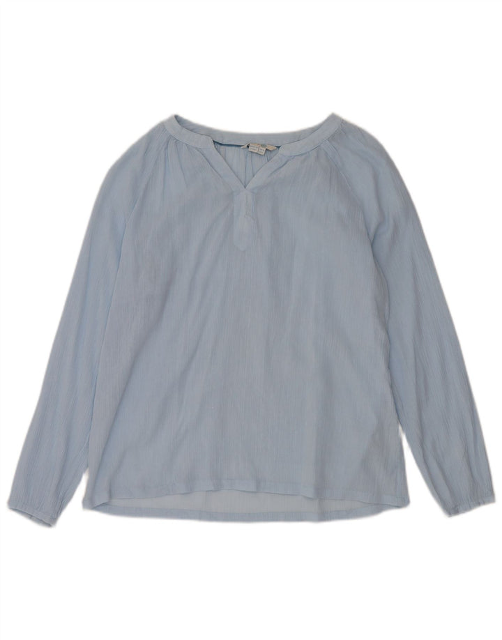 BODEN Dame Oversized langærmet bluse Top UK 10 Lille blå bomuld