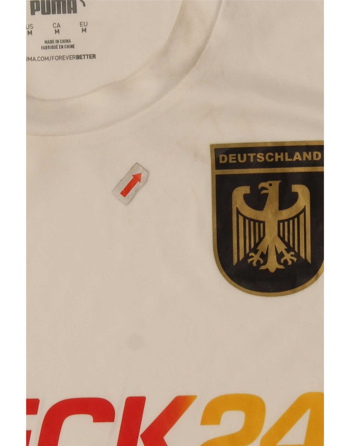 Puma Herre Deutshland Graphic T-Shirt Top Medium White Polyester Sports