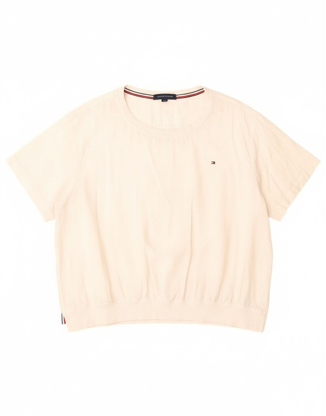 Tommy Hilfiger Dame Bluse Top UK 20 2XL Hvid Linned