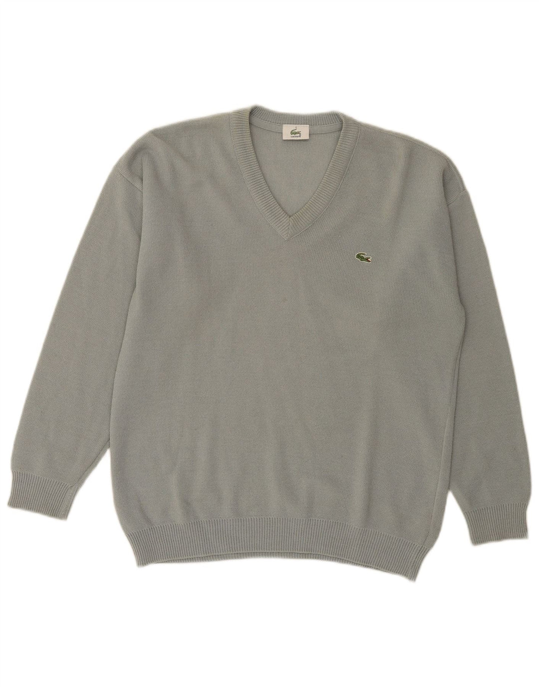 Lacoste Herre V-hals sweater str. 3 Lille grøn uld