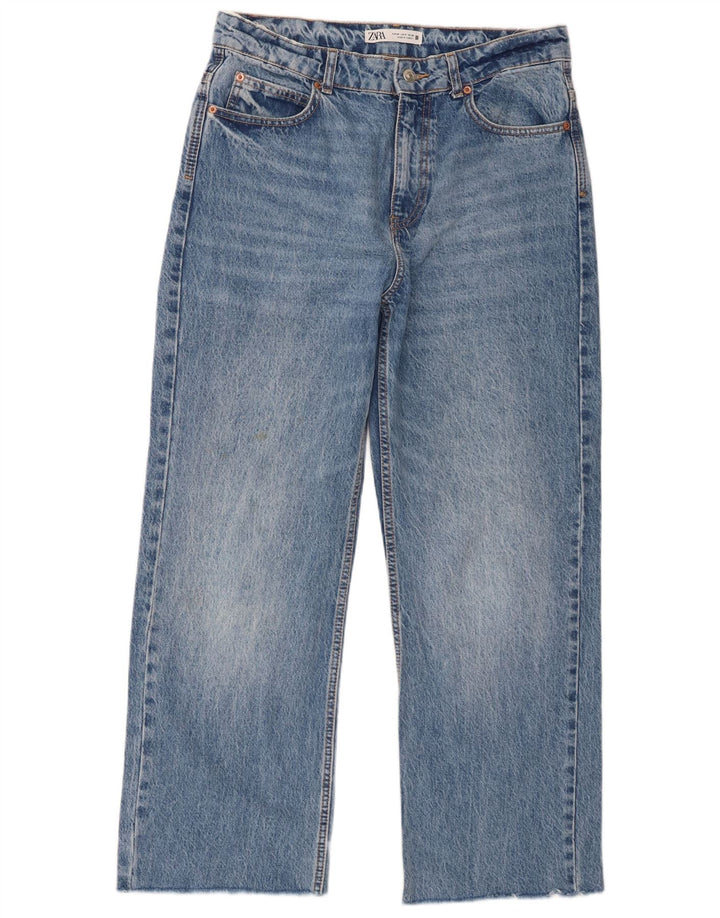 Zara Dame Straight Jeans EU 40 Medium W30 L28 Blå Bomuld