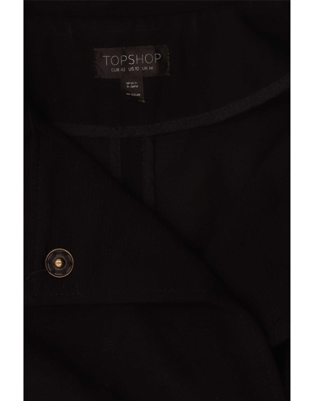 Topshop Dame Oversized Overfrakke UK 14 Stor Sort Polyester