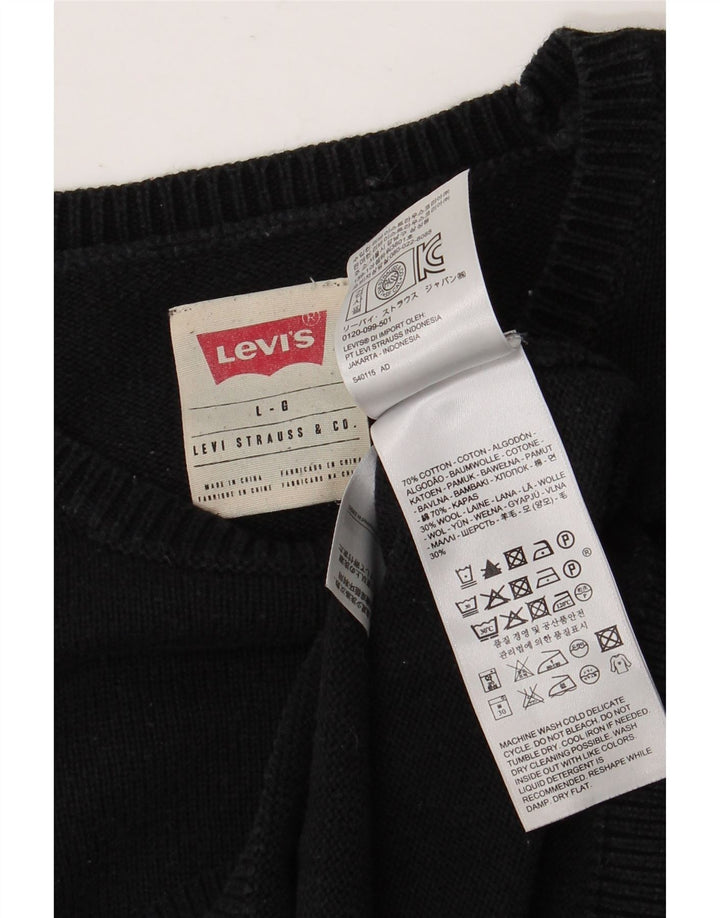 Levi's Herre sweater med rund hals, stor sort bomuld