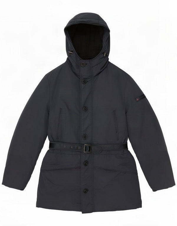 PEUTEREY Womens Hooded Padded Jacket UK 22 3XL Navy Blue Polyester