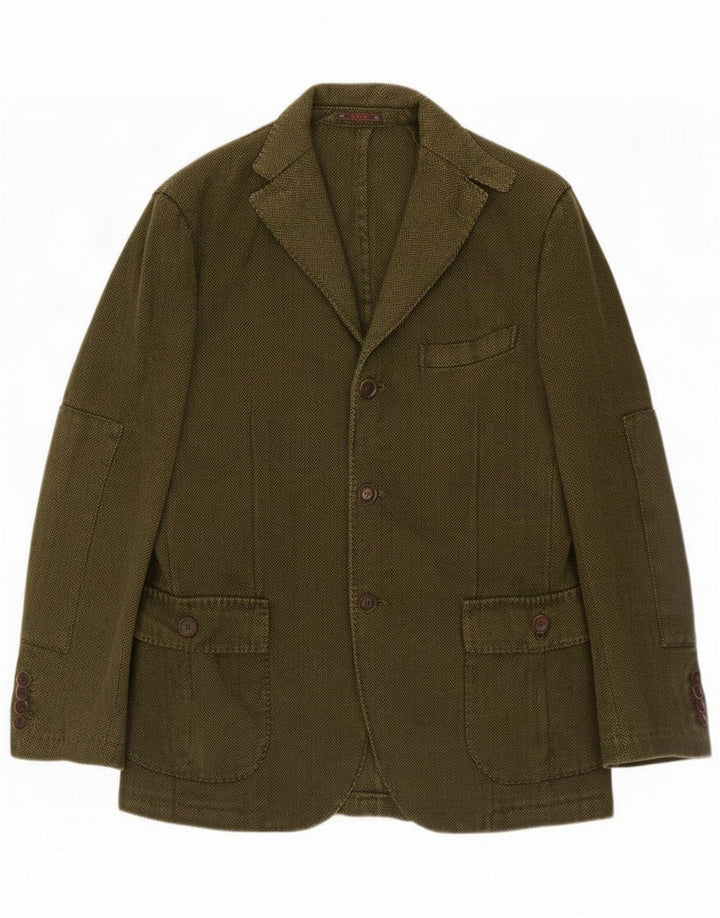 Etro Herre 3-knaps blazerjakke IT 48 Medium Green Herringbone