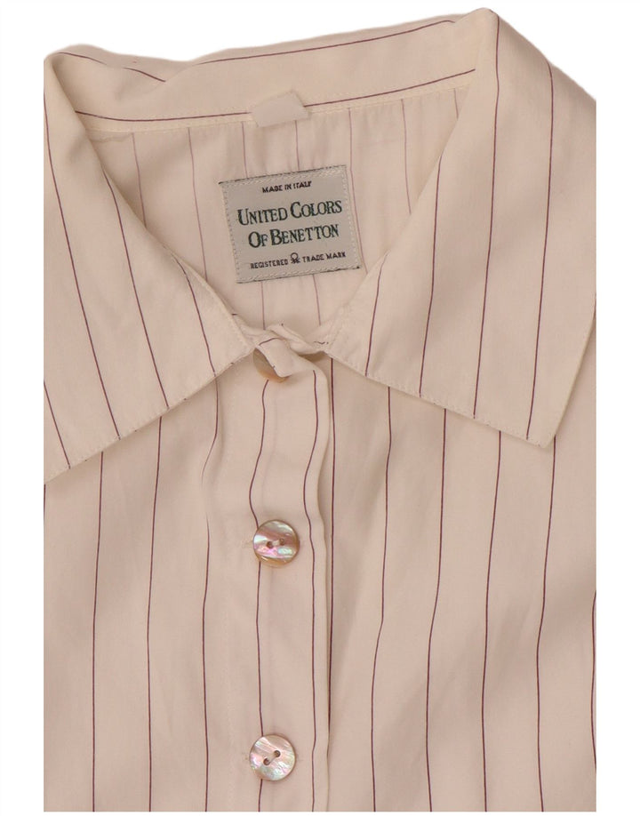 Benetton Dameskjorte UK 16 Stor Hvidstribet