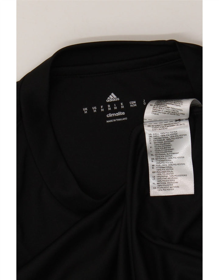 Adidas Herre Climalite T-Shirt Top Medium Sort Polyester
