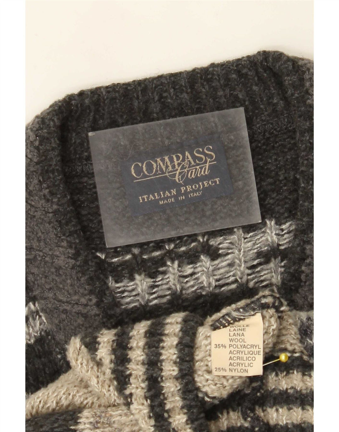 KOMPASKORT Herre V-hals sweater IT 52 Stor Grå Geometrisk