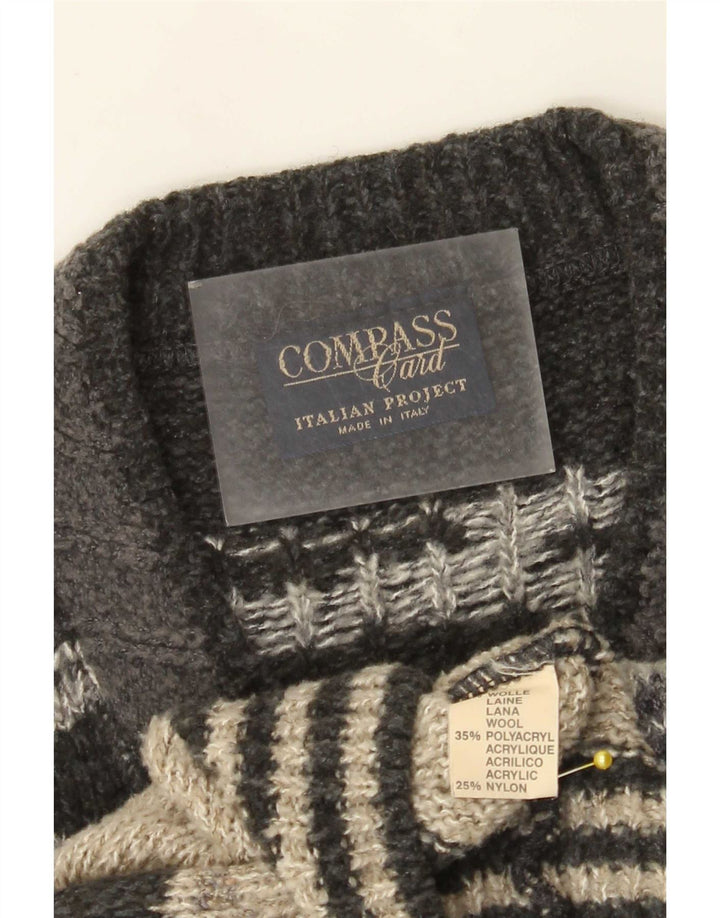 KOMPASKORT Herre V-hals sweater IT 52 Stor Grå Geometrisk