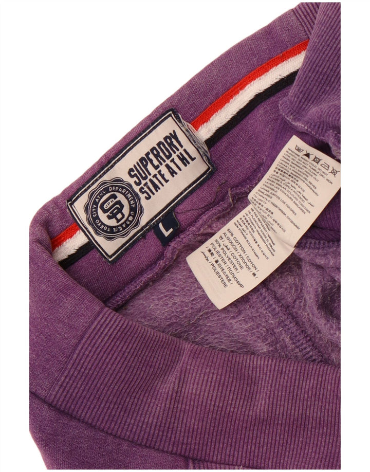 SUPERDRY Dame Pegasus træningsdragt Bukser Joggers UK 16 Large Purple