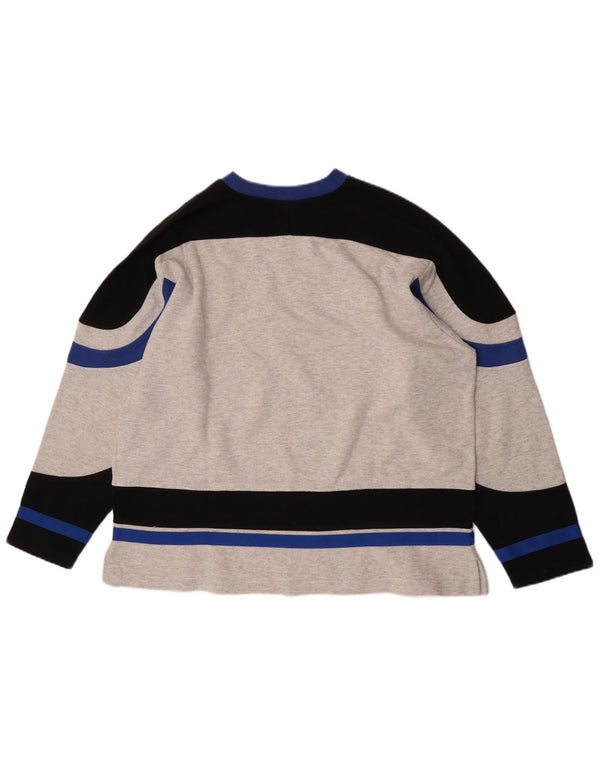CHAMPION Herre Grafisk Loose Fit Sweatshirt Jumper Medium Grå Colourblock