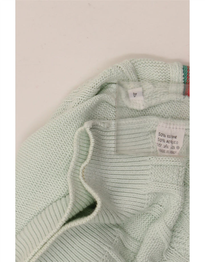 VINTAGE Herretrøjetrøje Stor Blå Colourblock Bomuld