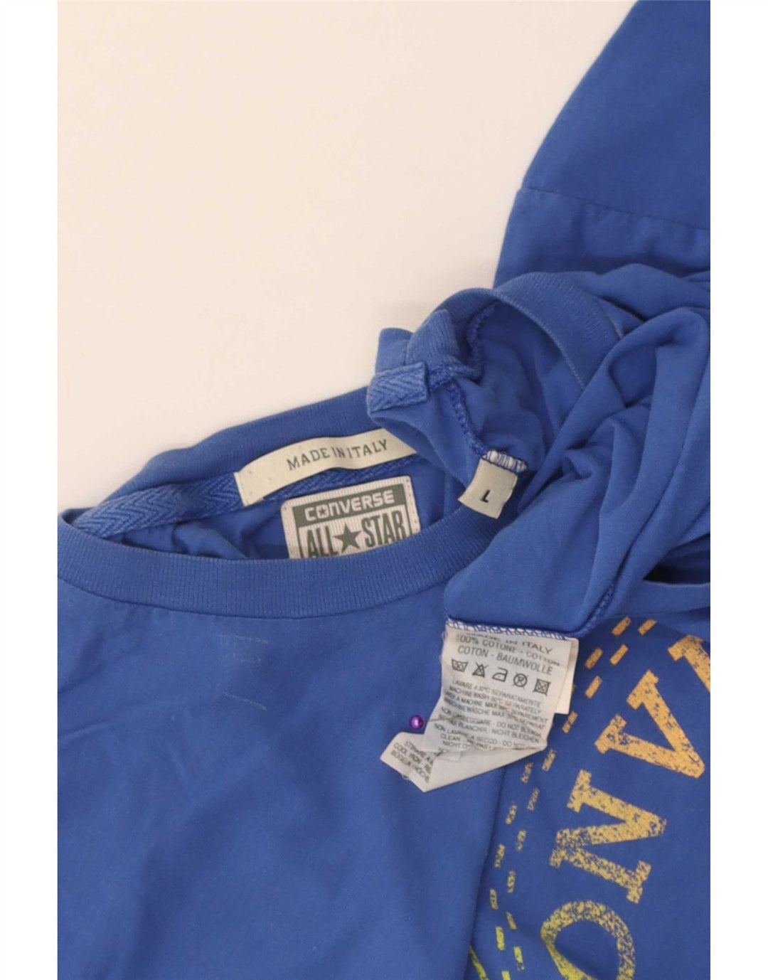 Converse Herre Chuck Taylor Grafisk T-Shirt Top Stor Blå Bomuld