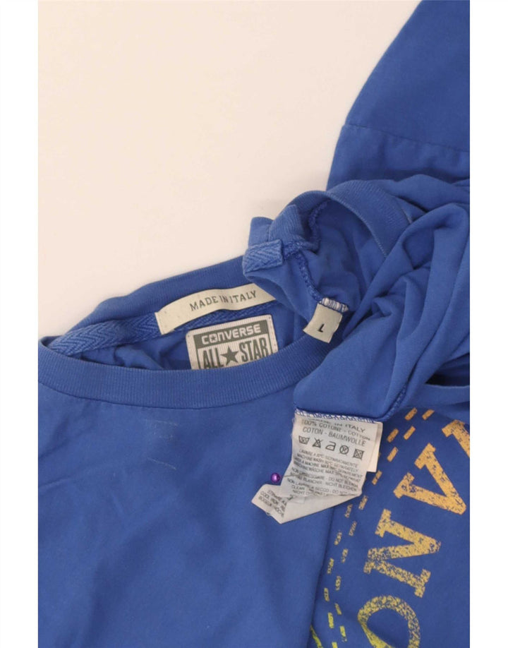 Converse Herre Chuck Taylor Grafisk T-Shirt Top Stor Blå Bomuld