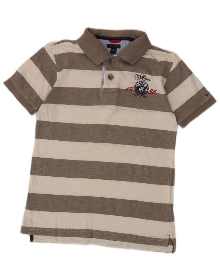 Tommy Hilfiger Boys Rugby Polo Shirt 12-13 år Mellem grå stribet