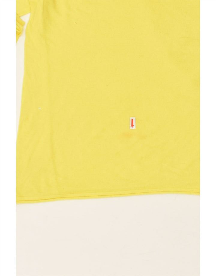 BENETTON Womens Oversized Top 3/4 Sleeve UK 6 XS Yellow | Vintage Benetton | Thrift | Second-Hand Benetton | Used Clothing | Messina Hembry 