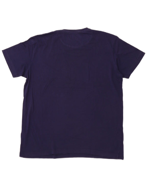 HARMONT & BLAINE Herre Narrow Fit grafisk T-shirt top 3XL marineblå bomuld