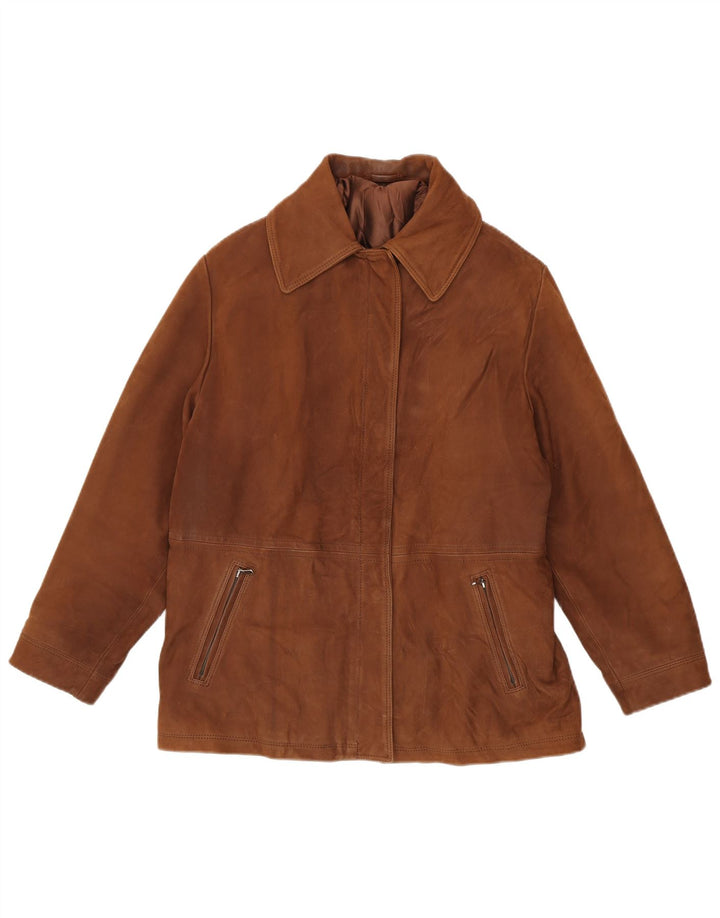 Conbipel Dame Læderjakke UK 14 Stor Brun Læder