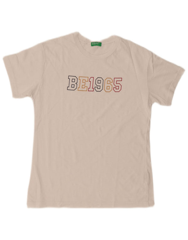 Benetton Girls Grafisk T-Shirt Top 11-12 År 2XL Hvid
