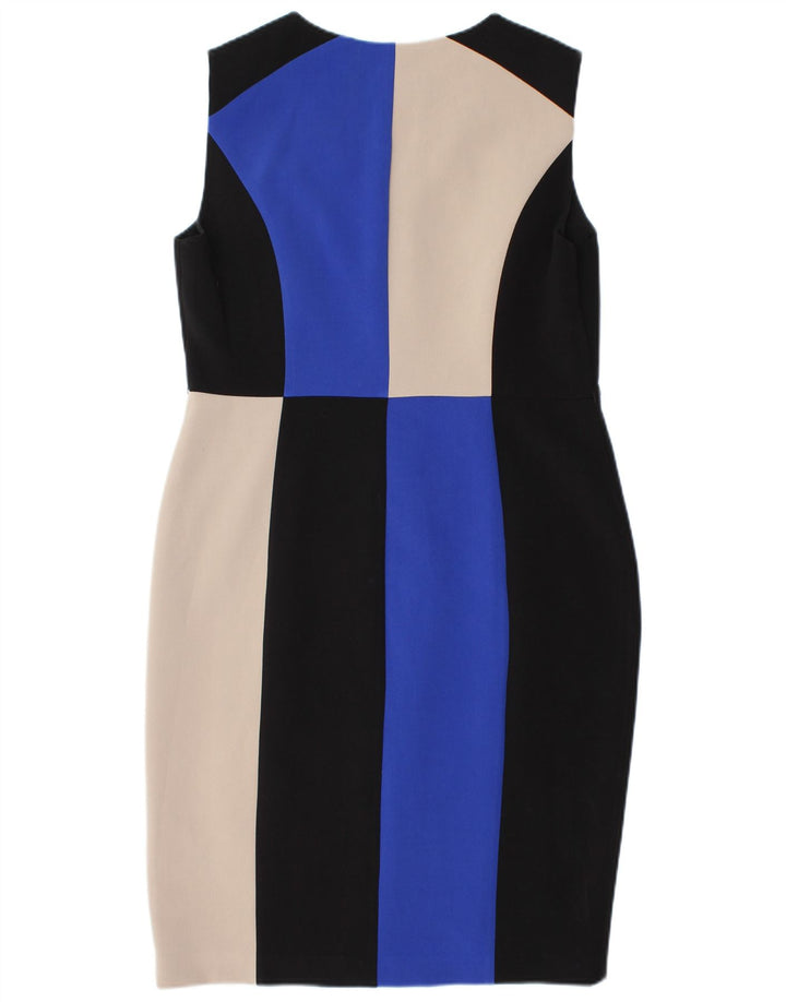 FASE otte Dameskedekjole UK 16 Stor flerfarvet farveblok