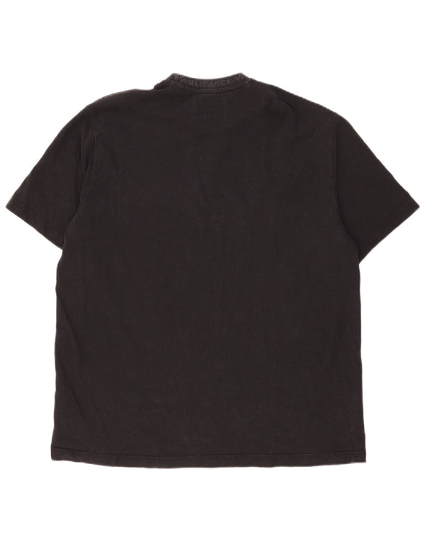 Jack Wills Herre Relaxed Fit Grafisk T-Shirt Top Stor Sort Bomuld
