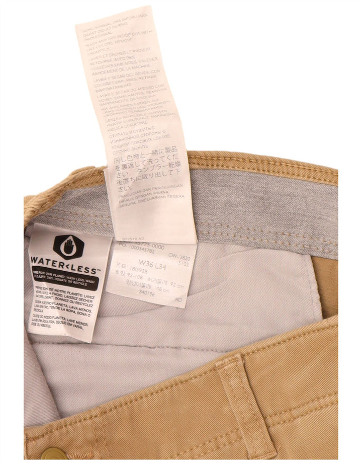 DOCKERS Slim Chino Bukser til mænd W36 L32 Beige Bomuld
