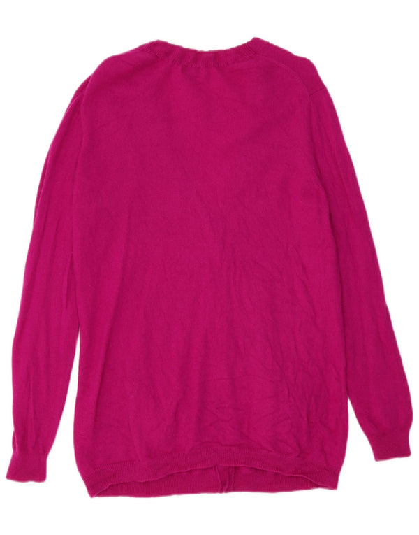 Hobbs Dame Cardigan Sweater UK 14 Large Burgundy Cashmere
