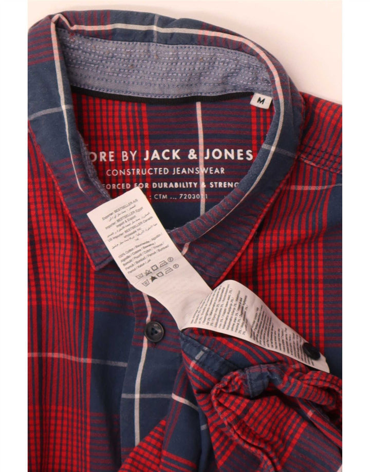 Jack & Jones Kortærmet Herreskjorte Medium Rød Plaid Bomuld