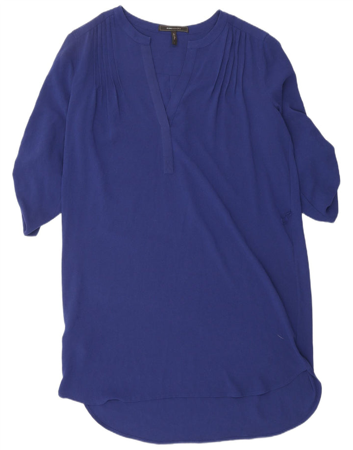 BCBGMAXAZRIA Womens 3/4 Sleeve Tunic Dress UK 16 Large Blue Polyester